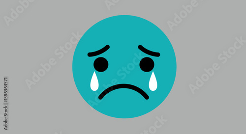 Sad Emoji with Tears Expressing Emotional Distress.