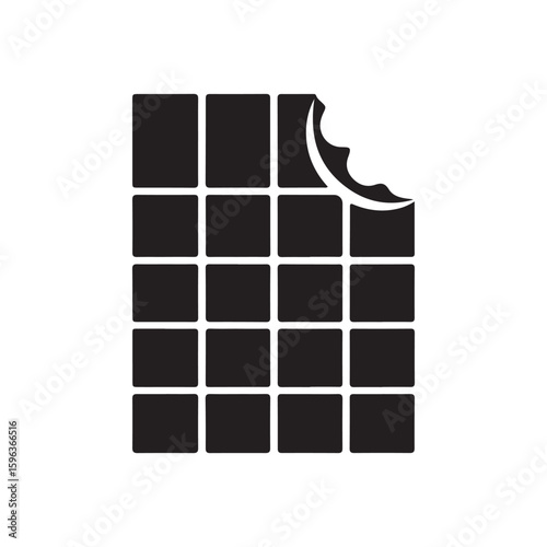 Bitten Chocolate Bar or Candy Bar Silhouette Icon
