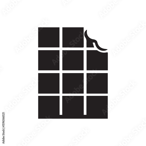 Bitten Chocolate Bar or Candy Bar Silhouette Icon