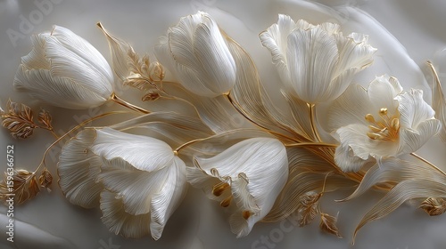 Detailed Beaded Floral Embroidery Design