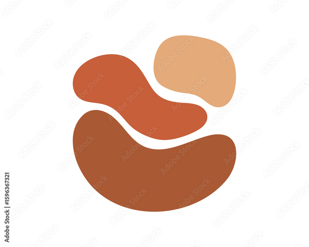 Abstract Organic Shapes in Earth Tones, Modern Minimalist Design, Isolated on White Background, Vector Illustration Abstract Organic Shapes in Earth Tones, Modern Minimalist Design, Isolated on White Background, Vector Illustration
