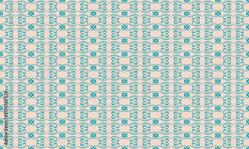 Symmetrical geometric pattern with soft pastel pink and mint green woven texture
