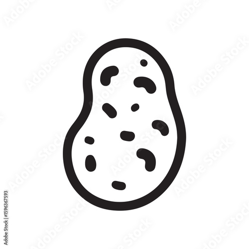 Simple Outline Potato Vegetable Icon - Ideal for Healthy Food and Farm Produce Designs