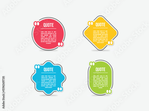 Vibrant Quote Boxes A Collection of Colorful Speech Bubbles for Design and Communication