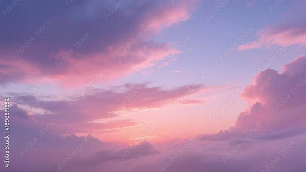 Obraz premium Dreamy Pink and Purple Clouds at Sunset