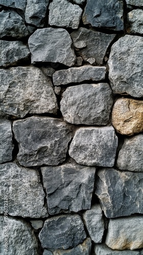 Stone Wall Texture Background with Grey Rock Pattern