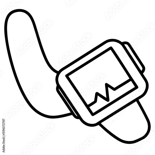 Pulse oximeter line art vector illustration  