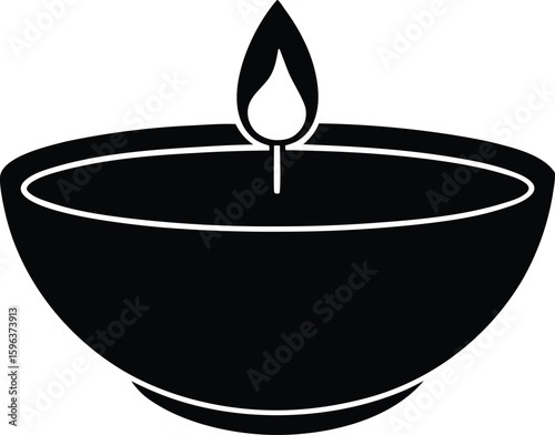 bowl candle vector icon.eps
