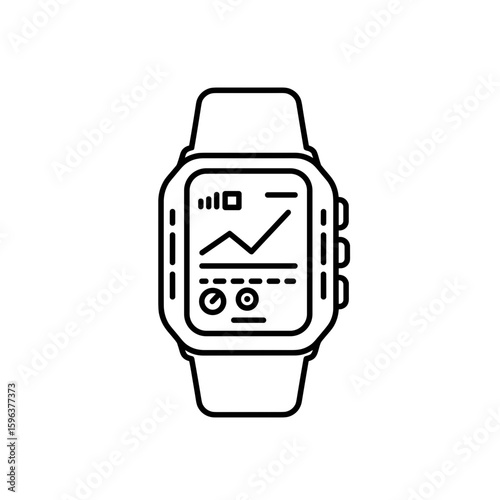 Fitness smartwatch icon on transparent background

