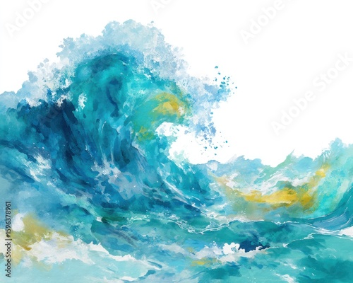 Fototapeta Naklejka Na Ścianę i Meble -  Abstract ocean wave painting