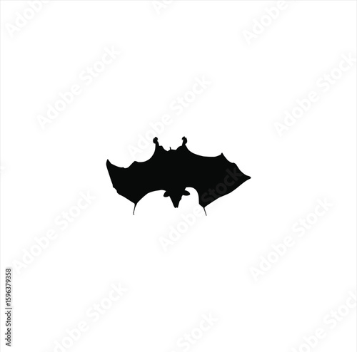 Bat Animal Silhouette – Flying Mammal Graphic on Transparent Background for Halloween and Nature Themes

