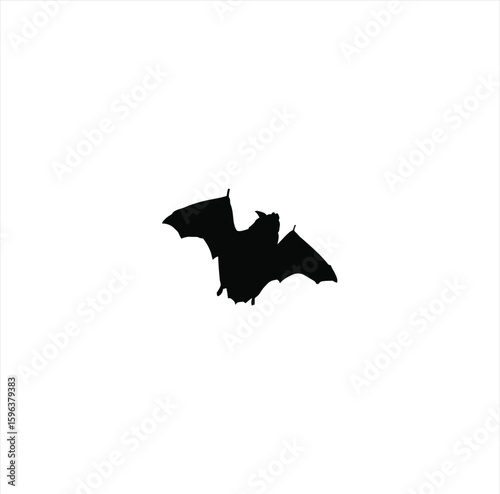 Bat Animal Silhouette – Flying Mammal Graphic on Transparent Background for Halloween and Nature Themes
