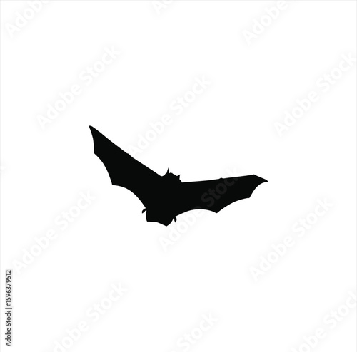 Bat Animal Silhouette – Flying Mammal Graphic on Transparent Background for Halloween and Nature Themes
