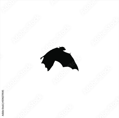Bat Animal Silhouette – Flying Mammal Graphic on Transparent Background for Halloween and Nature Themes
