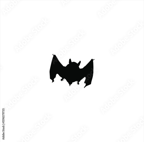 Bat Animal Silhouette – Flying Mammal Graphic on Transparent Background for Halloween and Nature Themes

