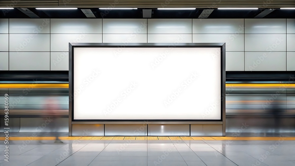 Fototapeta premium Large digital billboard transit hub wall image
