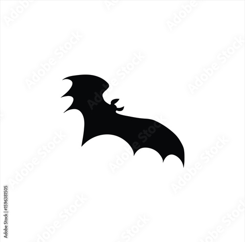Bat Animal Silhouette – Flying Mammal Graphic on Transparent Background for Halloween and Nature Themes
