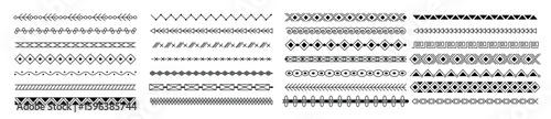 Single geometric line borders tribal border divider handmade frame decorations decorative squiggle
