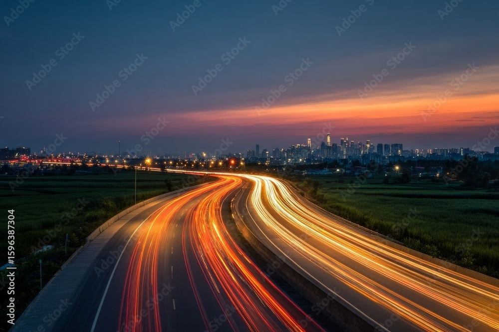 Obraz premium highway at night