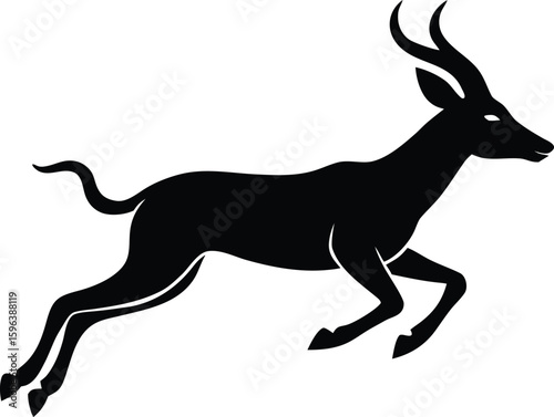 minimal antelope deer leaping silhouette artwork collection