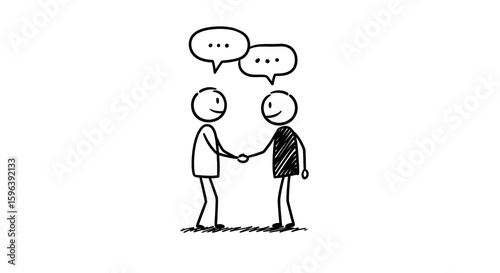 Handshake and Conversation: Business Agreement Concept