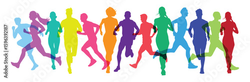 Colorful Jogging Silhouettes