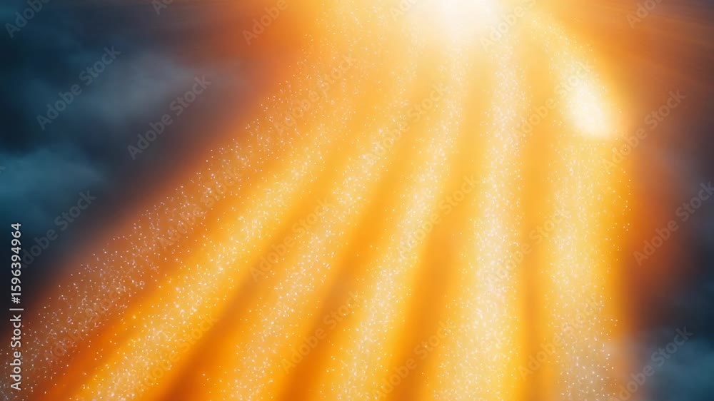 Radiant beams of light through a smoky sky
