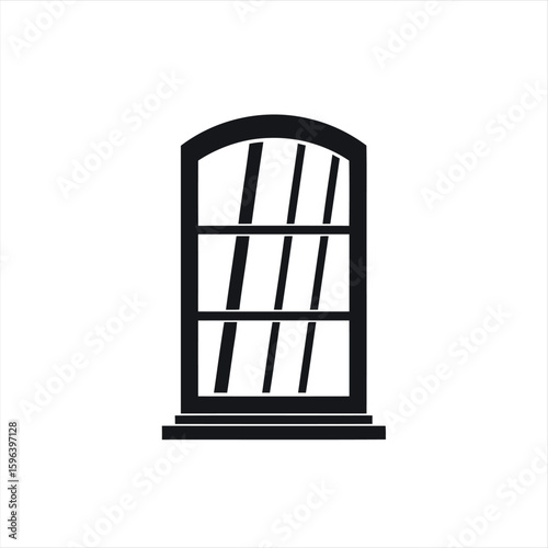Window icon simple flat vector illustration of a classic window frame isolated on a white background