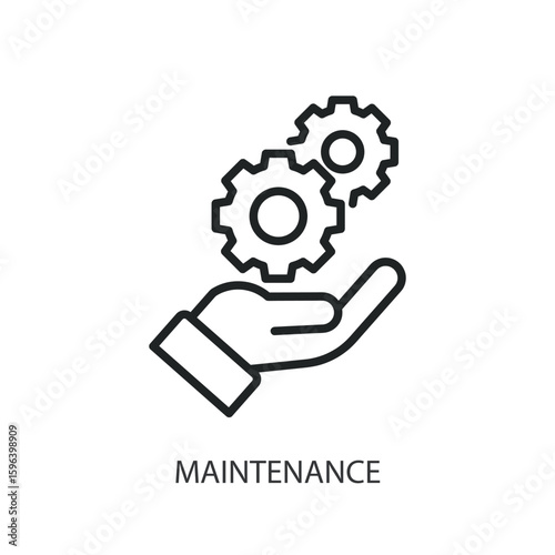 Maintenance thin line vector icons.
