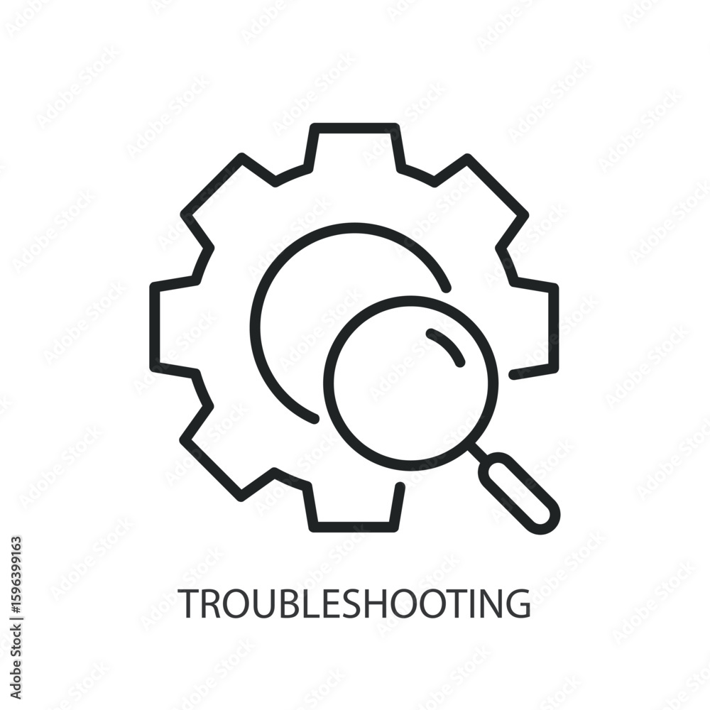 Troubleshooting thin line vector icons. Troubleshooting thin line vector icons.