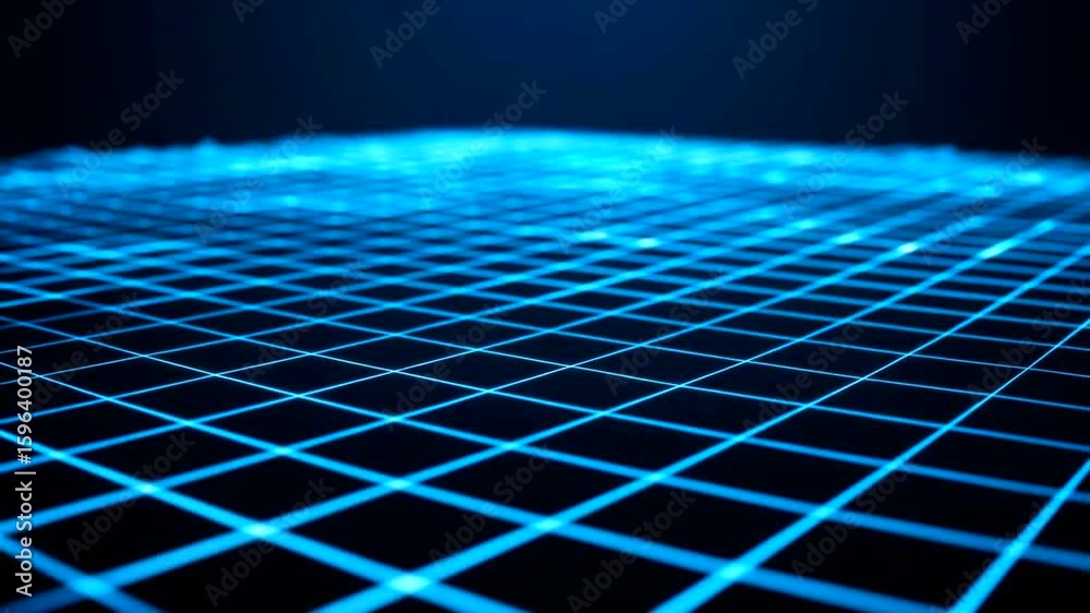 Abstract blue grid animation for futuristic technology or sci-fi concepts, data visualization