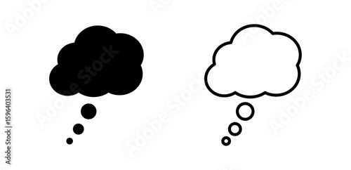 thought bubble icons representing thinking, imagination, ideas, and mental processes for use in communication and interface design