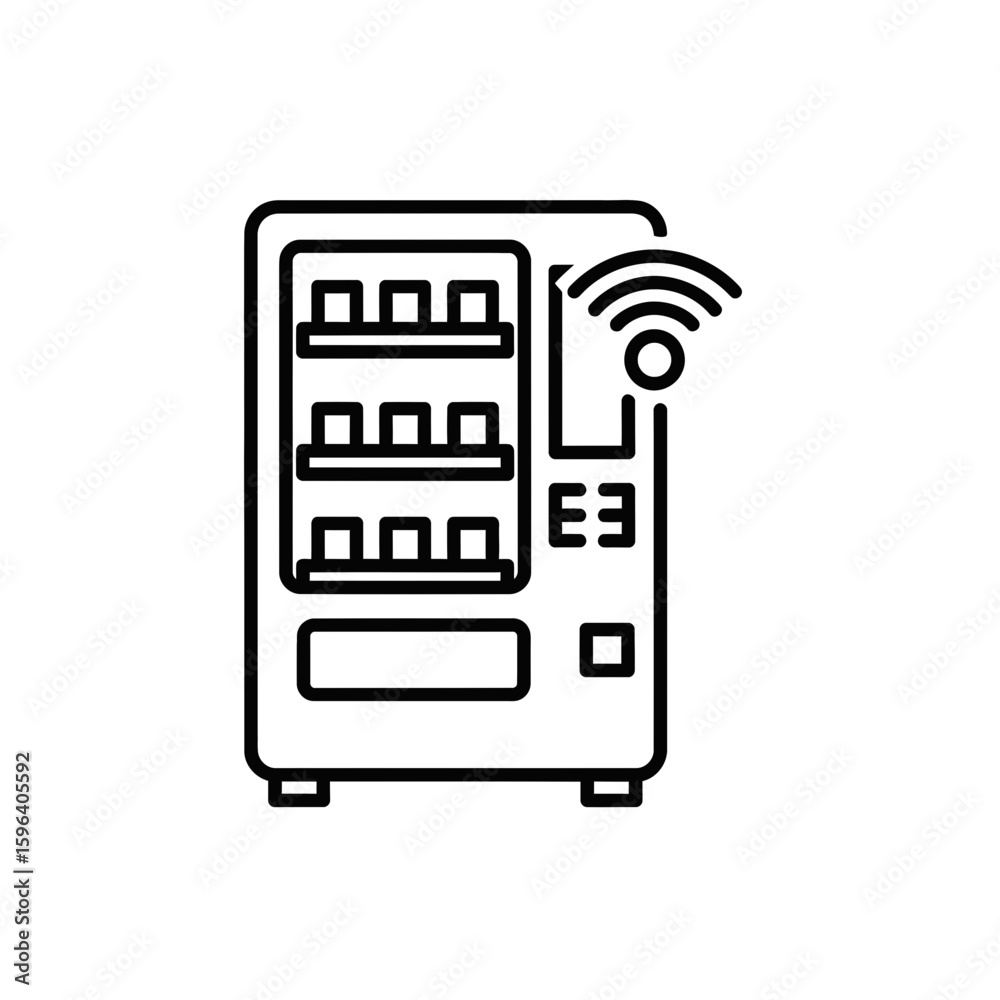 Smart vending machine icon representing Internet of Things technology Smart vending machine icon representing Internet of Things technology