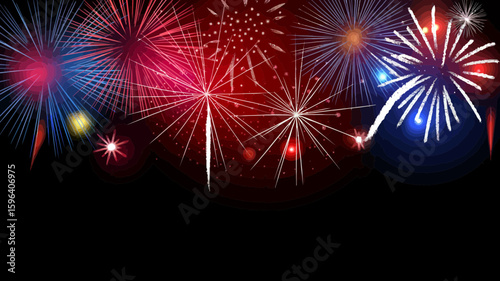 A display of colorful fireworks exploding against a night sky background celebration and event theme