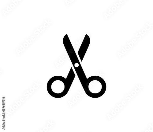 Minimalist black icon of a scissor