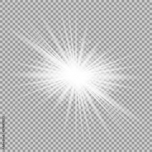 Sparks sparkle with a special light effect. Vector glitters on a transparent background. Glittering particles of fairy dust.	