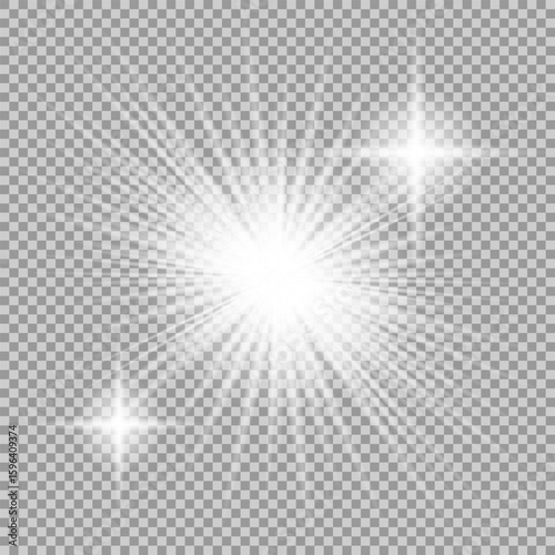 Sparks sparkle with a special light effect. Vector glitters on a transparent background. Glittering particles of fairy dust.	