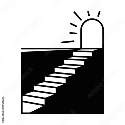 Stairs leading to a doorway symbolizing mental well-being