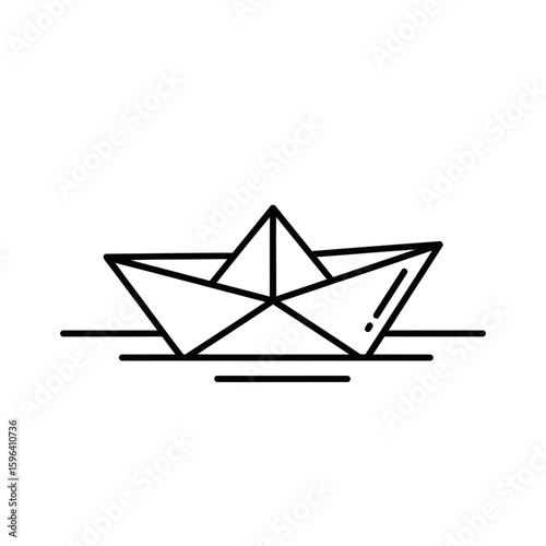Minimalist paper boat icon representing mental well-being
