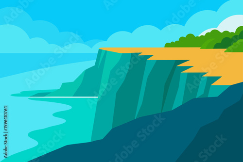 lush cliffs above turquoise ocean