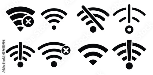 Set wifi icons connectivity signal strength indicators