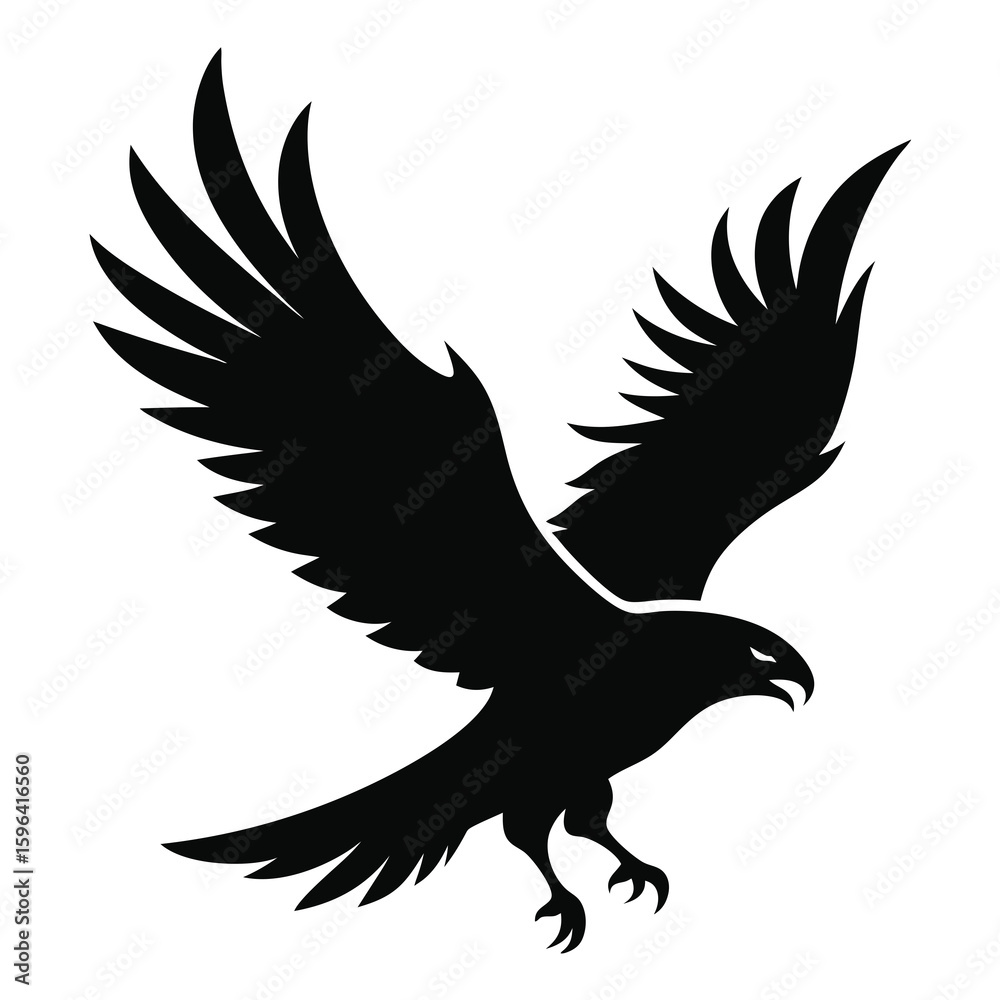 Obraz premium Minimalist Black Eagle in Flight