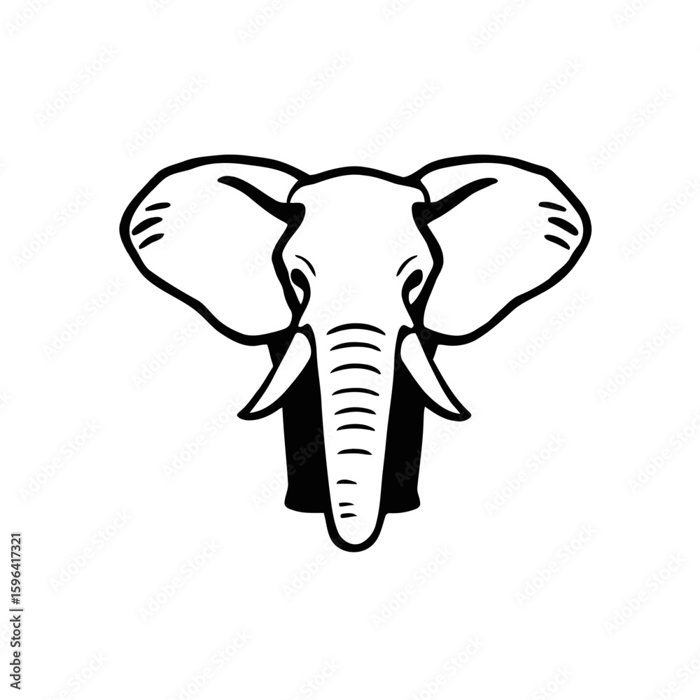 Fototapeta premium Cute gray baby elephant cartoon vector illustration isolated on white background
