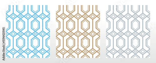 Set of abstract geometric patterns. Seamless vector backgrounds. Colored ornaments Graphic modern patterns Simple lattice graphic design