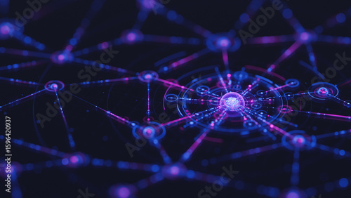 Big data technology data science analysis artificial intelligence generative ai deep learning machine learning algorithm neural flow network analytics innovation abstract futuristic. 3d rendering.
