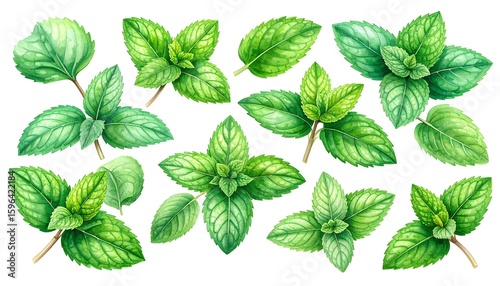 Watercolor mint leaves (1)