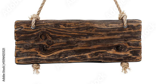 Rustic Wooden Sign with Rope Hanger