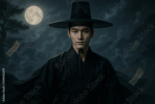 Traditional Grim Reaper in Korean Attire