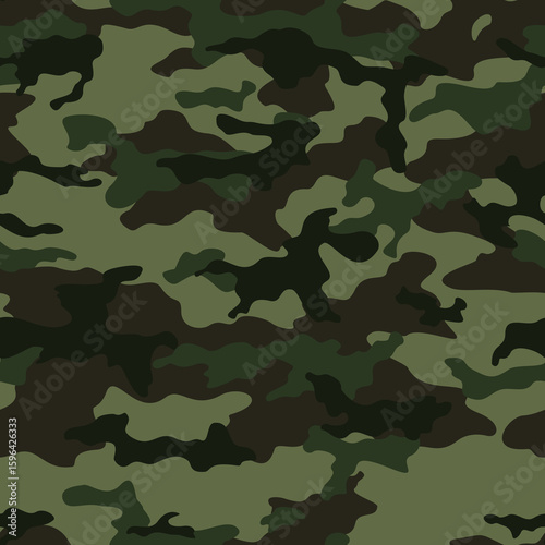 
army camouflage pattern, dark green vector background, modern design