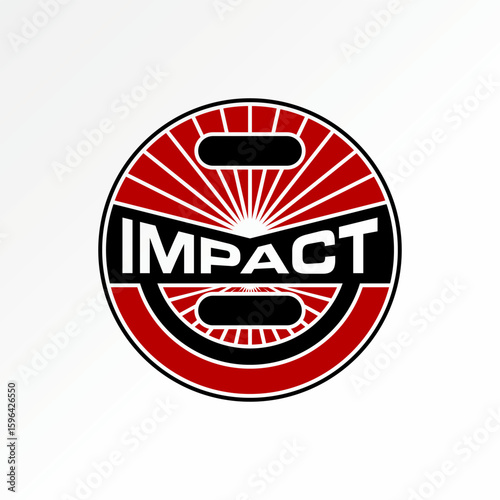 Logo design graphic concept creative premium vector stock image top sell emblem badge Impact push down tensity loss action stress hit shock effected
